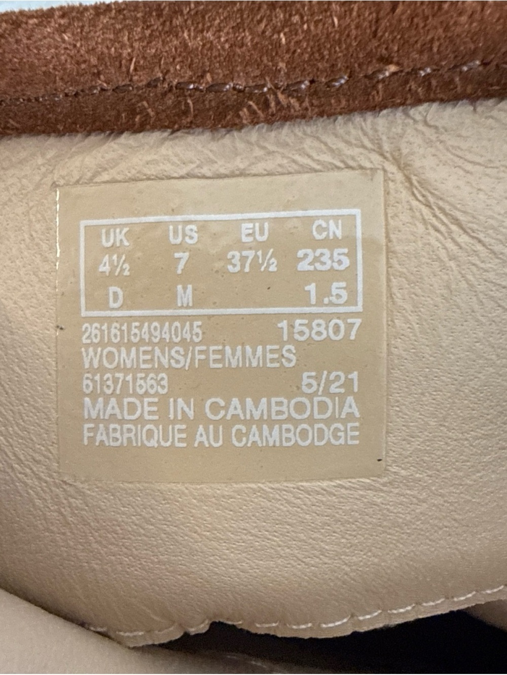 Clarks Eden Mid Hi Boot Dark Tan Suede Womens Size 7 Leather Lug Sole Pull On - Picture 8 of 10